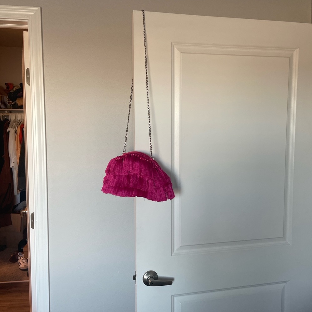 Elegant Pink Ruffled Women's Bag